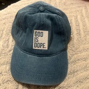 God Is Dope Denim Hat - Never Worn
